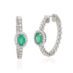 BRINCO ARGOLA COM ESMERALDA