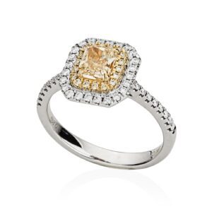 ANEL QUADRADO DIAMANTE FANCY YELLOW
